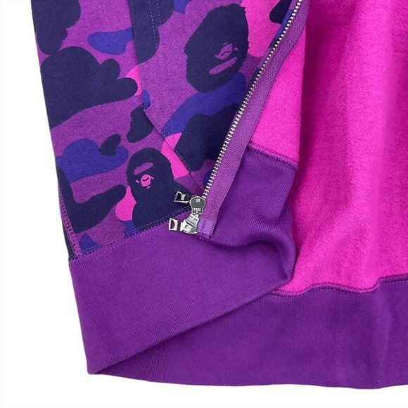 BAPE Color Camo Shark WGM Hoodie Sweatshirt Purple | A Bathing Ape - Picture 13 of 13